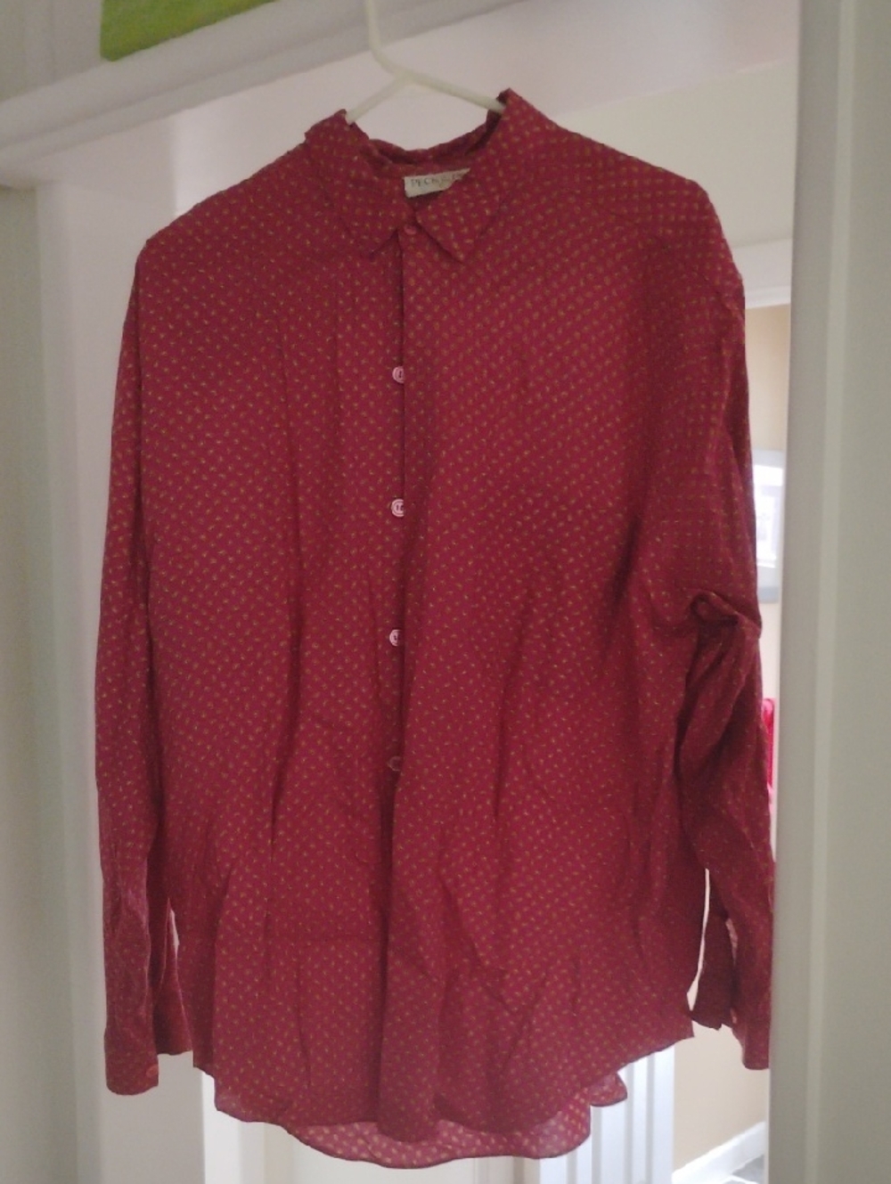 Peck & Peck Red Printed Women's Button-Down Shirt